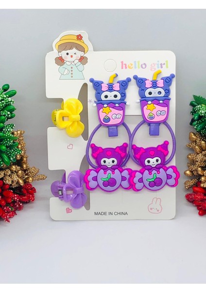 Sanrıo 6'lı Saç Toka Seti Kuromi - Hello Kitty Bebek ve Çocuk Saç Tokası Aksesuarı fırsatları