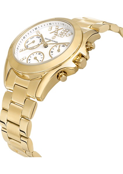 Davıd Guner Beyaz Kadranlı Sarı Paslanmaz Masif Çelik Kadın Kol Saati fırsatları