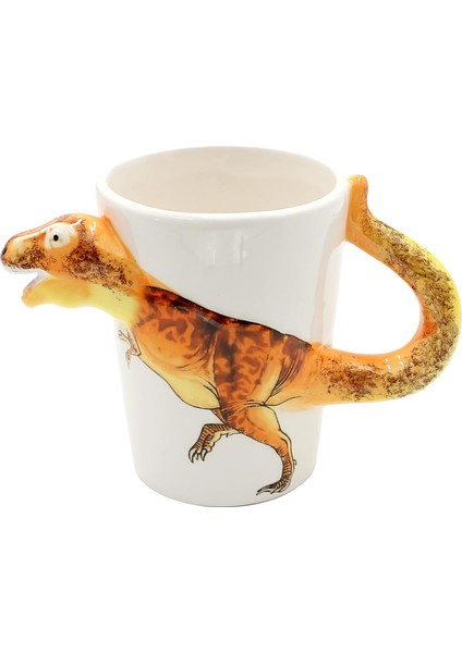 3d Animal Mug Serisi Özel Motifli El Boyaması Dinozor T-Rex Tasarımlı Kahve Fincanı Kupa Bardak