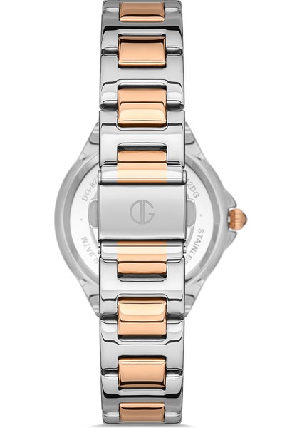 Davıd Guner Roma Rakamlı Beyaz Kadranlı Gümüş-Rose Paslanmaz Masif Çelik Kadın Kol Saati fırsatları