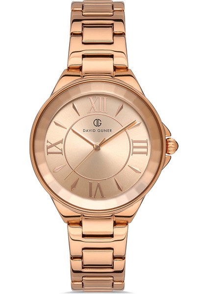 Davıd Guner Roma Rakamlı Rose Kadranlı Rose Paslanmaz Masif Çelik Kadın Kol Saati fiyatları