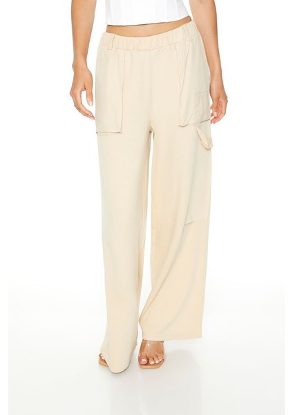 Fleece Wide Leg Utility Pantolon