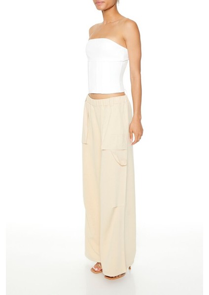 Fleece Wide Leg Utility Pantolon