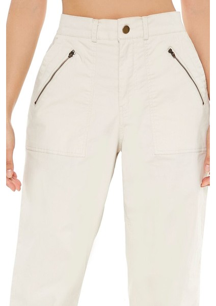 Zip-Pocket Poplin Pantolon