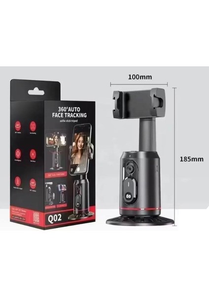 Otomatik Yüz Takipli Gimbal - Akıllı Telefon ve Aksiyon Kamerası Için 360° Döner Masaüstü Q02 fiyatları