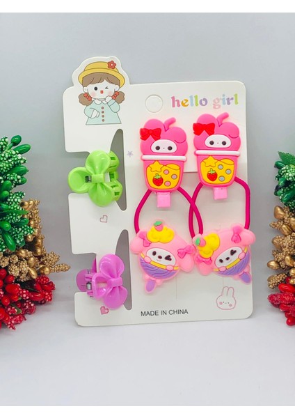 Sanrıo 6'lı Saç Toka Seti Kuromi - Hello Kitty Bebek ve Çocuk Saç Tokası Aksesuarı