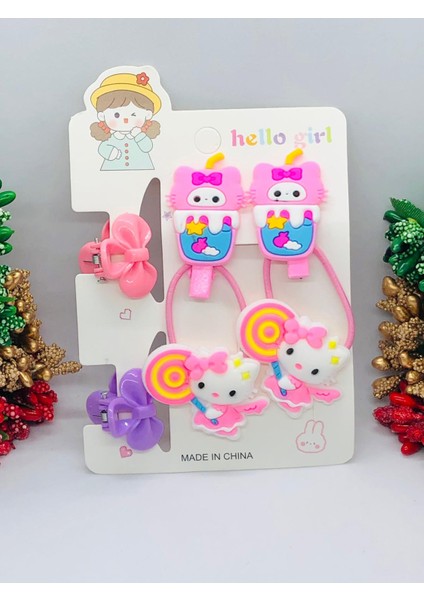 Sanrıo 6'lı Saç Toka Seti Kuromi - Hello Kitty Bebek ve Çocuk Saç Tokası Aksesuarı