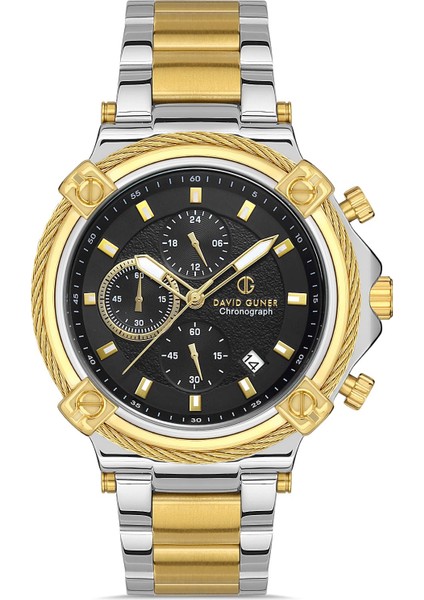 Davıd Guner Sarı Beyaz Kaplama Siyah Kadran Erkek Kol Saati fiyatları