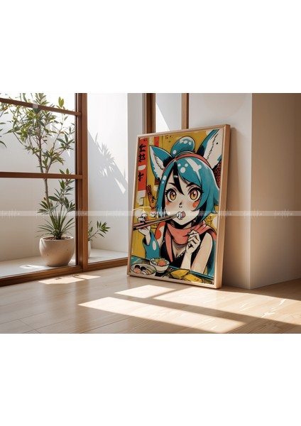 Pop Art Anime Tarzı 3'lü Ahşap Çerçeveli Tablo Seti 21 x 30