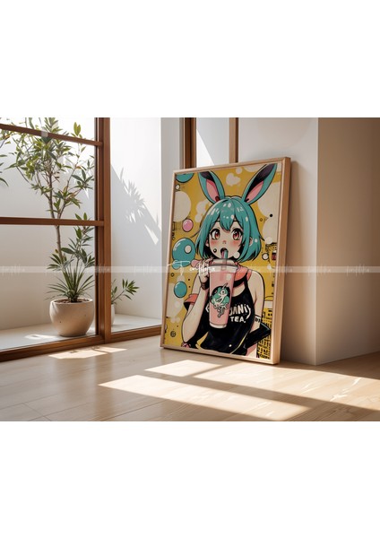 Pop Art Anime Tarzı 3'lü Ahşap Çerçeveli Tablo Seti 21 x 30