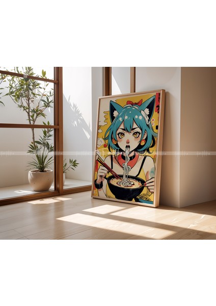 Pop Art Anime Tarzı 3'lü Ahşap Çerçeveli Tablo Seti 21 x 30