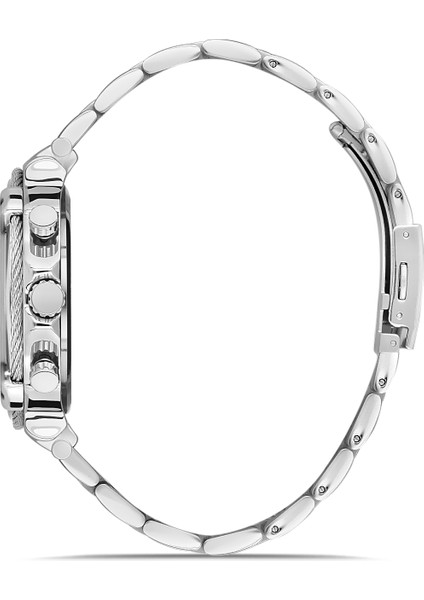 Davıd Guner Gri Kadranlı Kronometreli Gümüş Kaplamalı Erkek Kol Saati modelleri