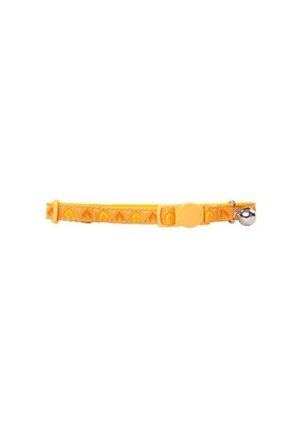 Kalp Desenli Sarı Kedi Boyun Tasması 30 cm