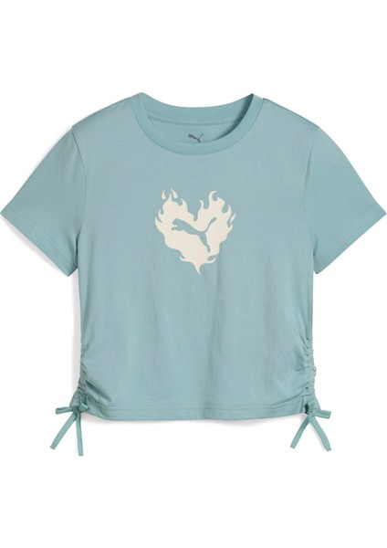 Flamıng Love Knotted Tee Mint Kız Çocuk Kısa Kol T-Shirt modelleri