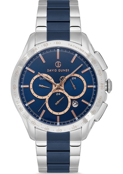 Davıd Guner Mavi Kadranlı Gümüş Mavi Kaplamalı Erkek Kol Saati fiyatları