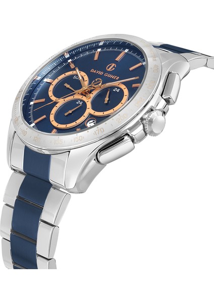 Davıd Guner Mavi Kadranlı Gümüş Mavi Kaplamalı Erkek Kol Saati fırsatları