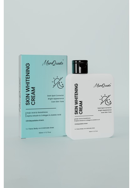 Cilt Beyazlatıcı,Aydınlatıcı Krem 150ml Glutathione,Alpha Arbutin,Azelaic&Kojic Acid