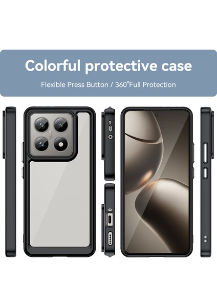 Xiaomi Mi 14T Pro Kılıf, Şeffaf Tasarımlı Darbeye Dayanıklı Telefon Kılıfı, Tampon Hibrit Şeffaf Kapak Xiaomi Mi 14T Pro (Yurt Dışından)