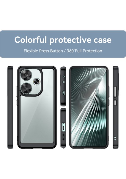 Xiaomi Poco F6 Kılıf, Şeffaf Tasarımlı Darbeye Dayanıklı Telefon Kılıfı, Tampon Hibrit Şeffaf Kapak Xiaomi Poco F6 (Yurt Dışından)