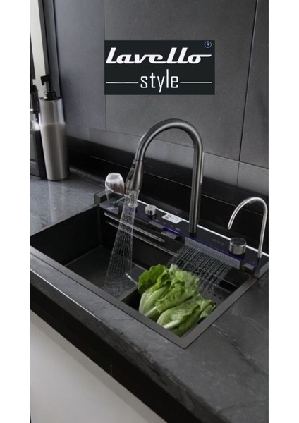 2024 Ultra Teknolojik/akıllı Evye Dijital Göstergeli, Çift Bataryalı, Şelaleli, Akıllı Eviye Seti