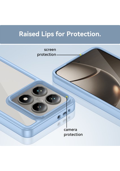Xiaomi Mi 14T Pro Kılıf, Şeffaf Tasarımlı Darbeye Dayanıklı Telefon Kılıfı, Tampon Hibrit Şeffaf Kapak Xiaomi Mi 14T Pro (Yurt Dışından)