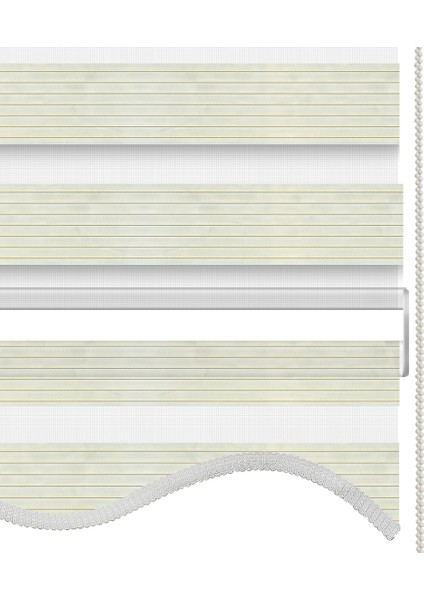 Dilimli Geniş Piliseli Krem Zebra Perde fırsatları