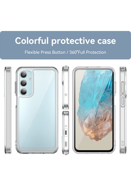 Samsung Galaxy M35 Kılıf, Şeffaf Tasarımlı Darbeye Dayanıklı Telefon Kılıfı, Tampon Hibrit Şeffaf Kapak Samsung Galaxy M35 (Yurt Dışından)