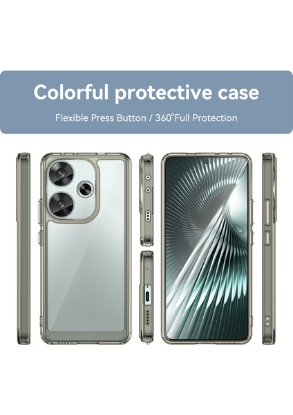 Xiaomi Poco F6 Kılıf, Şeffaf Tasarımlı Darbeye Dayanıklı Telefon Kılıfı, Tampon Hibrit Şeffaf Kapak Xiaomi Poco F6 (Yurt Dışından)
