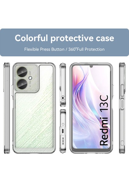 Xiaomi Redmi 13C 5g Kılıf, Şeffaf Tasarımlı Darbeye Dayanıklı Telefon Kılıfı, Tampon Hibrit Şeffaf Kapak Xiaomi Redmi 13C 5g (Yurt Dışından)