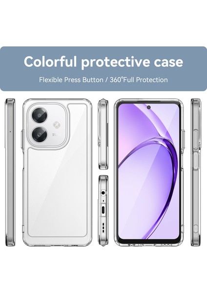 Oppo A3 4g Kılıf, Şeffaf Tasarımlı Darbeye Dayanıklı Telefon Kılıfı, Tampon Hibrit Şeffaf Kapak Oppo A3 4g (Yurt Dışından)