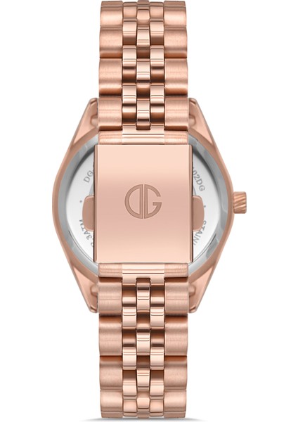 Davıd Guner Rose Kaplama Gümüş Kadranlı Takvimli Paslanmaz Masif Çelik Kadın Kol Saati fırsatları