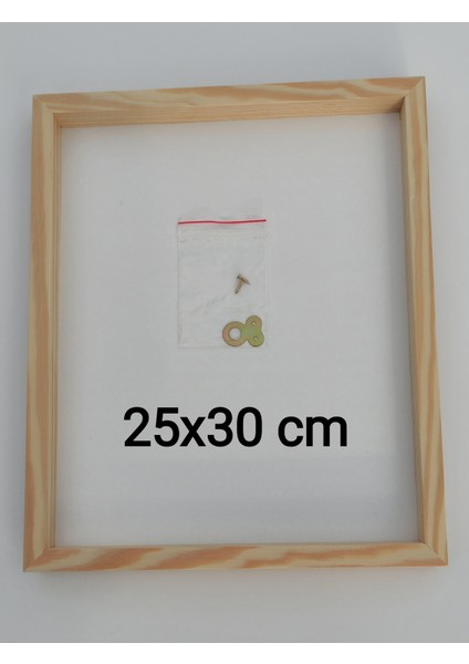 25X30 cm Ahşap Çerçeveli Pano Beyaz (Camsız - Arkalık Sabit)