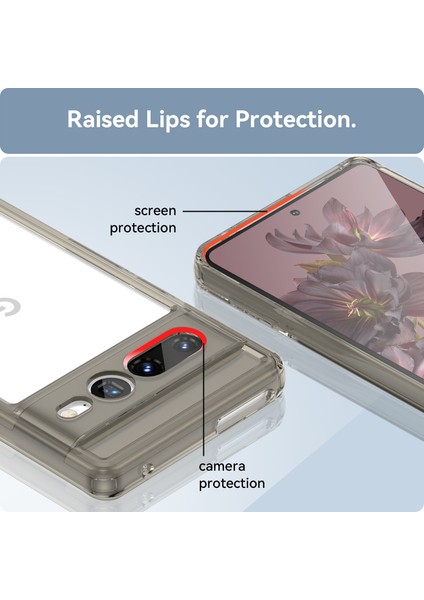 Google Pixel 7 Pro Kılıf, Şeffaf Tasarımlı Darbeye Dayanıklı Telefon Kılıfı, Tampon Hibrit Şeffaf Kapak Google Pixel 7 Pro (Yurt Dışından)