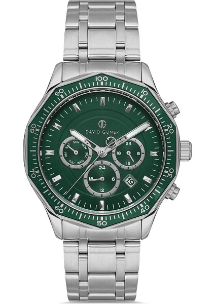 Davıd Guner Yeşil Kadranlı Gümüş Kaplamalı Erkek Kol Saati fiyatları