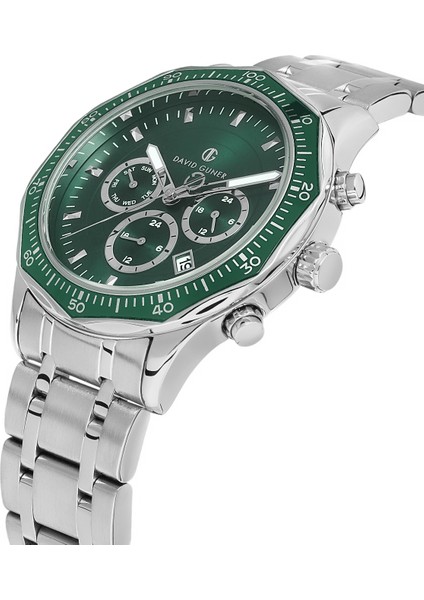 Davıd Guner Yeşil Kadranlı Gümüş Kaplamalı Erkek Kol Saati fırsatları