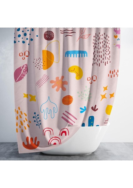 Banyo Perdesi 1X180X200 Tek Kanat Duş Perdesi Halka Hediyeli Duşakabin Perdesi Cuddly