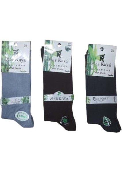 P01389 Erkek Fantasy Bambo Dikişsiz Çorap (3 Adet) - Karışık Renkli - ST01389-KARIŞIK Renkli-40-45