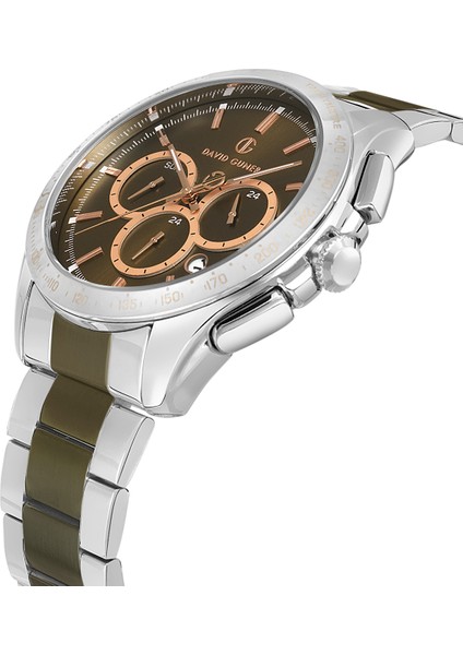 Davıd Guner Yeşil Kadranlı Gümüş-Yeşil Kaplamalı Erkek Kol Saati fırsatları