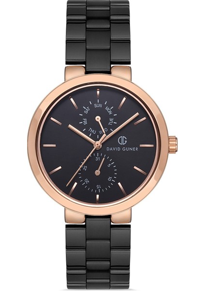 Davıd Guner Rose Siyah Kaplamalı Siyah Kadranlı Kadın Kol Saati fiyatları
