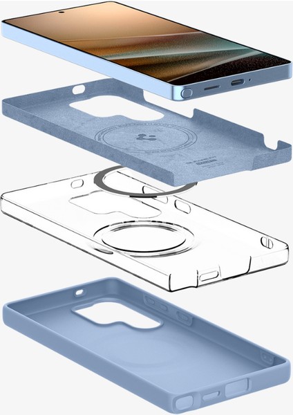 Galaxy S25 Ultra Kılıf Silicone Fit (Silikon) MagFit özellikli Sapphire Blue - ACS09018
