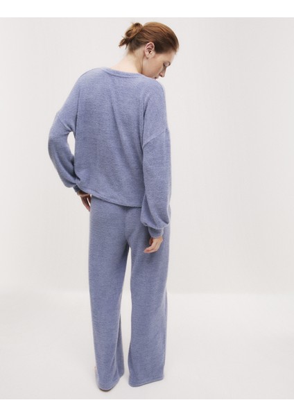 Tüylü Triko Lounge Sweatshirt