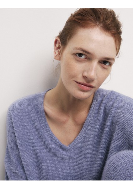 Tüylü Triko Lounge Sweatshirt