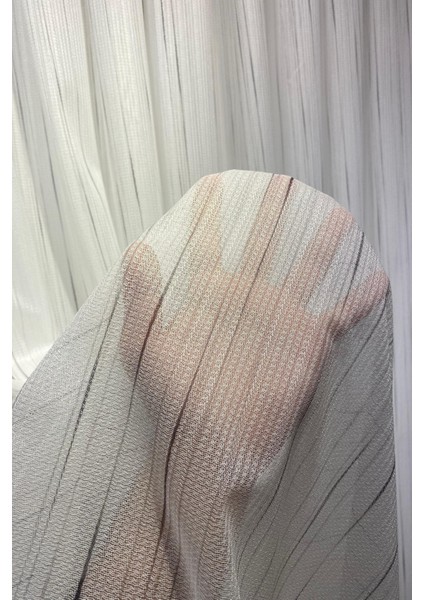 Colin Siyah Çizgili Ekru Tül Perde (1/3 Sık Pile) indirimleri