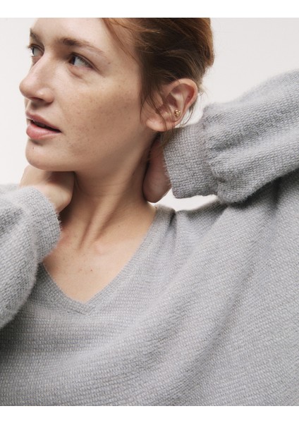 Tüylü Triko Lounge Sweatshirt
