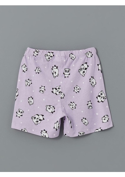 Lcw Kids Bisiklet Yaka Baskılı Kız Çocuk Şortlu Pijama Takımı fırsatları