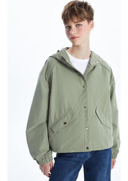 Xsıde Kapüşonlu Düz Oversize Kadın Trençkot