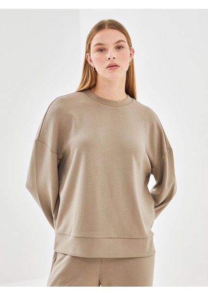 Lcw Vision Bisiklet Yaka Oversize Kadın Sweatshirt