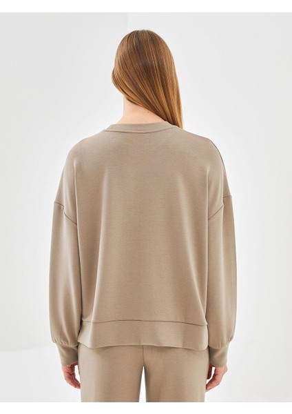 Lcw Vision Bisiklet Yaka Oversize Kadın Sweatshirt fırsatları