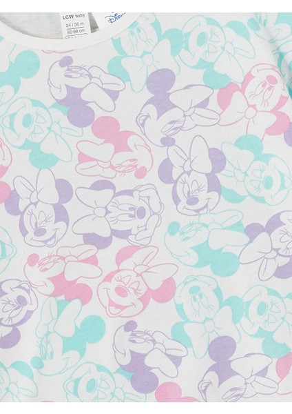 Lcw Baby Minnie Mouse Baskılı Kız Bebek Tişört ve Tayt 2'li