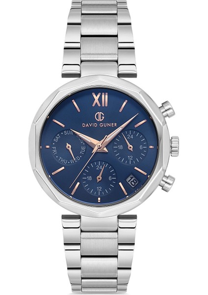 Davıd Guner Gümüş Kaplamalı Mavi Kadranlı Kadın Kol Saati fiyatları